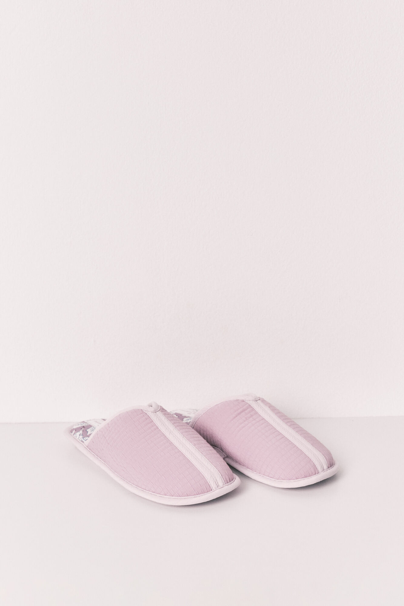 Women'secret Pantuflas estampadas granate rosa