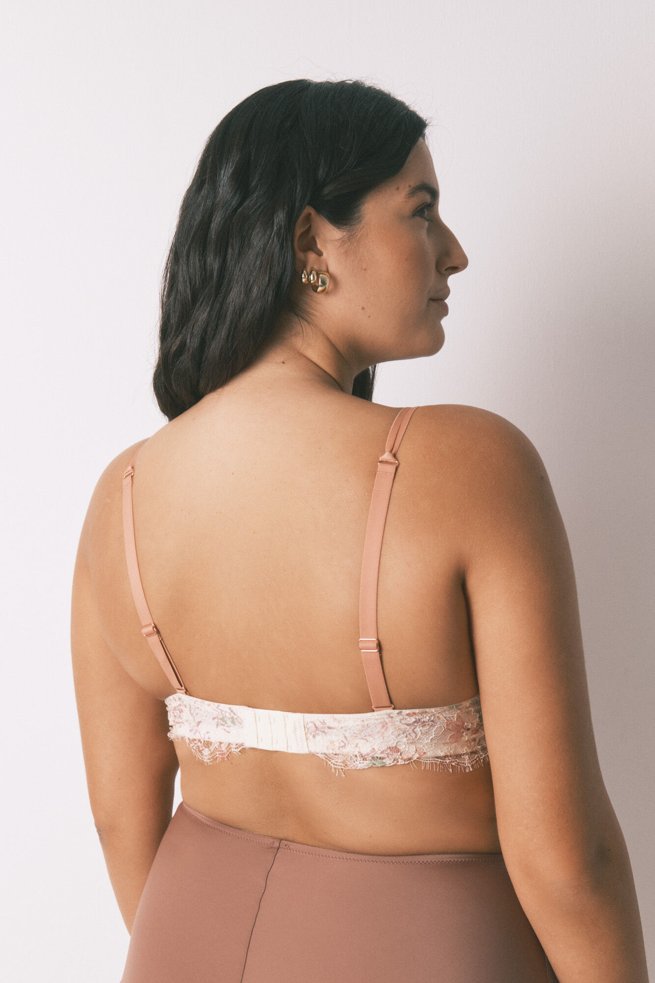 Women'secret Brasier cuello halter de encaje multicolor estampado