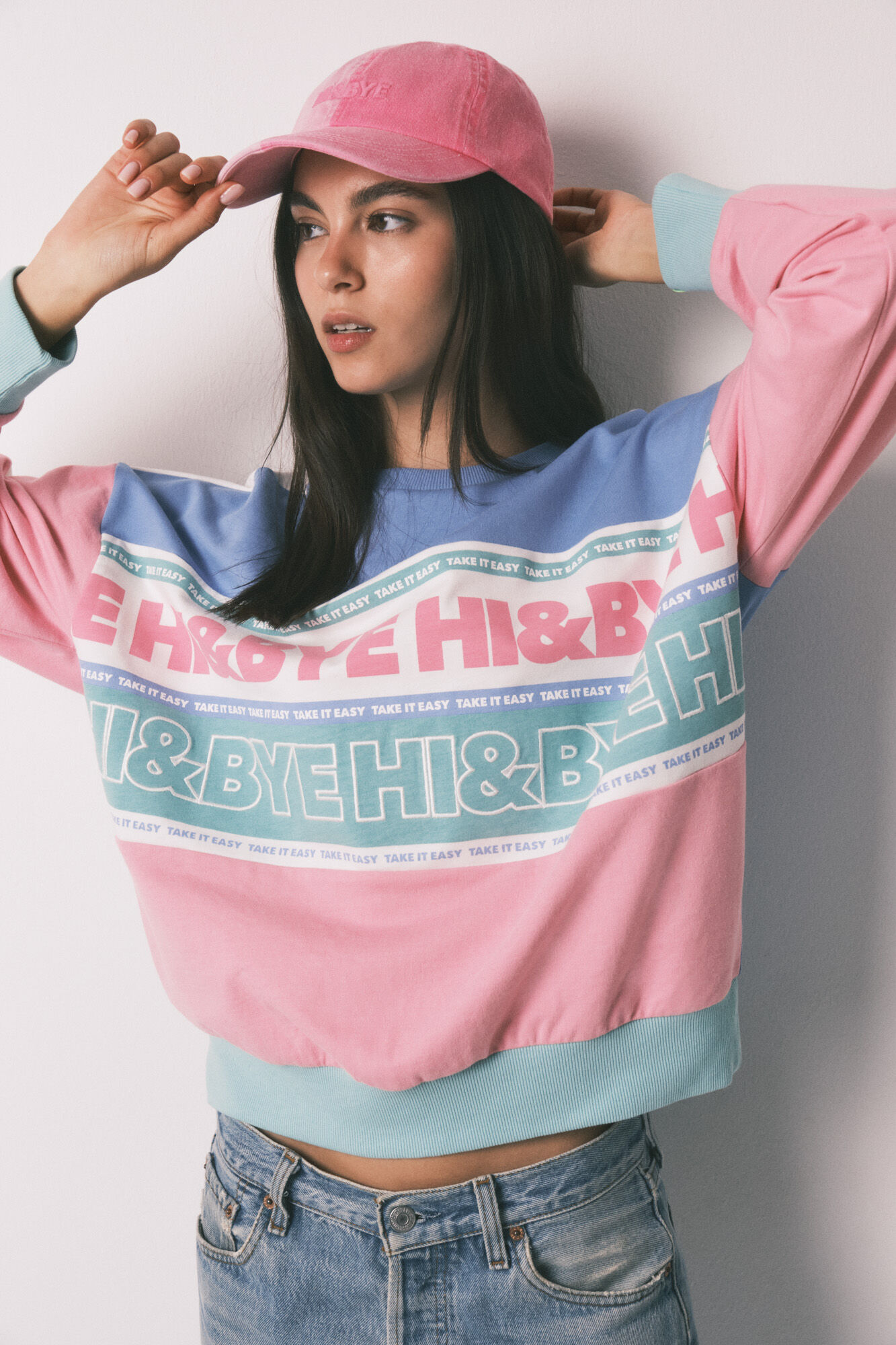 HI&BYE Gorra ajustable de algod&oacute;n rosa