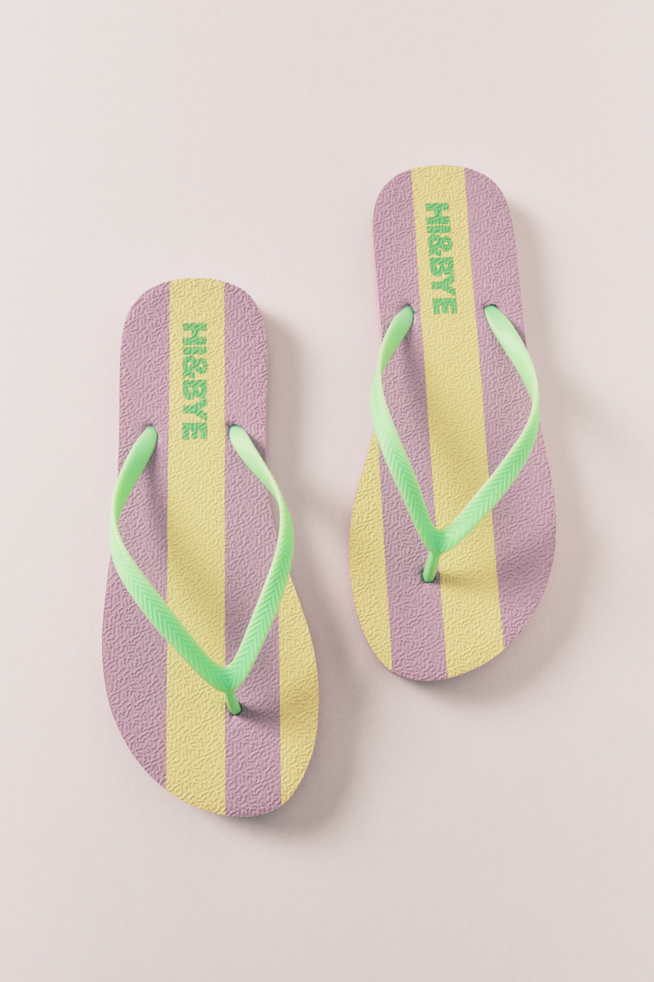 HI&BYE Chanclas estampado de rayas lila morado/lila