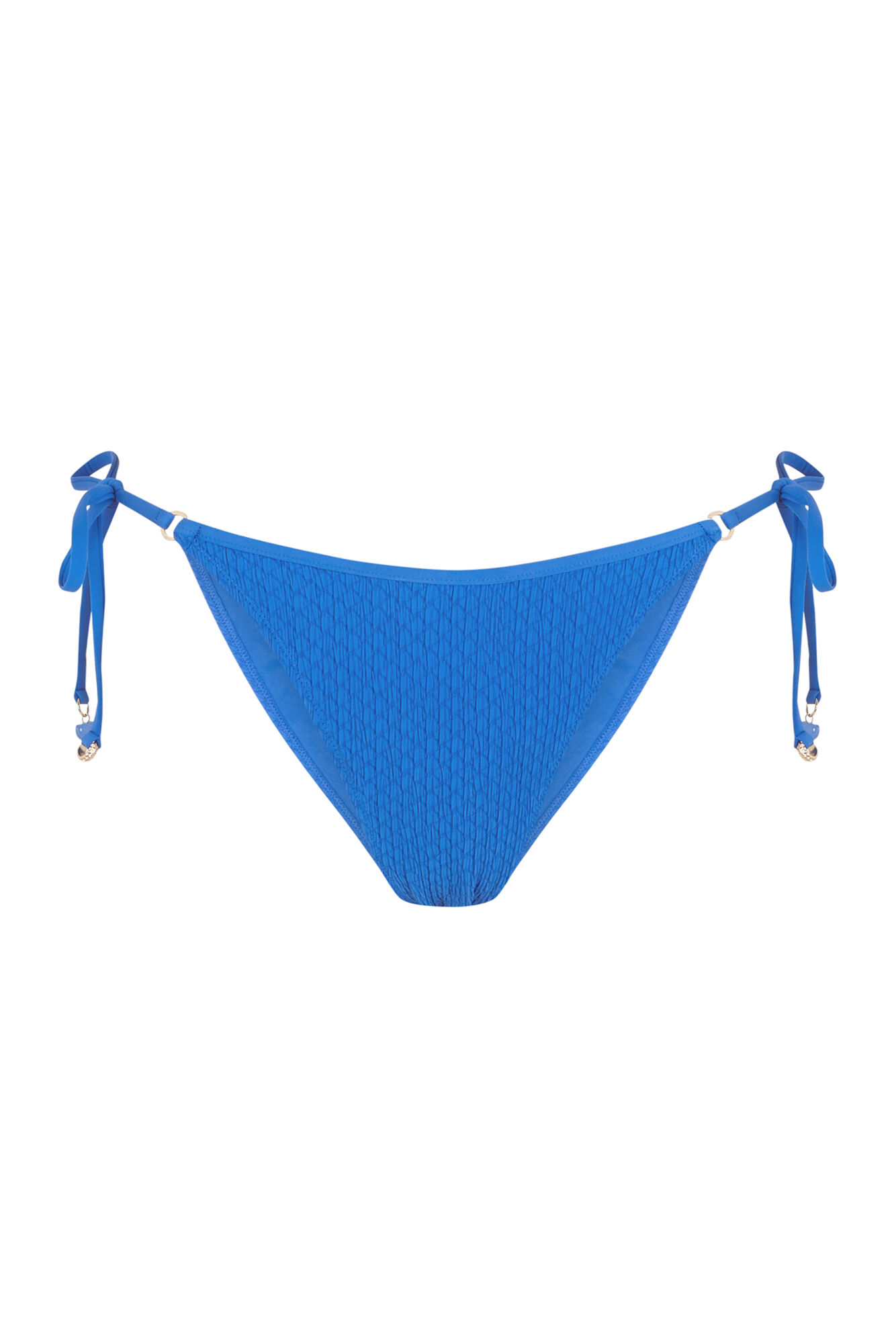 Women'secret Panty de bikini brasile&ntilde;o de tiras con textura de rombos azul estampado