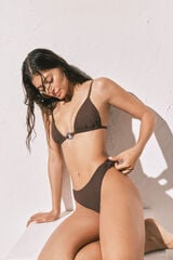 Women'secret Panty de bikini brasile&ntilde;o efecto U marr&oacute;n caf&eacute;