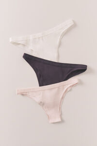 HI&BYE Pack de 3 panties brasile&ntilde;as morado, blanco y rosa