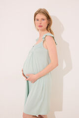 Womensecret Camisón midi " Premamá " con pechera plisada verde