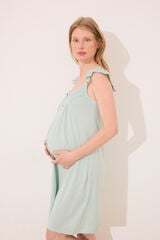 Womensecret Camisón midi " Premamá " con pechera plisada verde