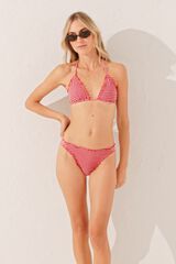 Women'secret Top de bikini triangular de cuadros vichy rojos rojo
