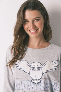 Women'secret Pijama larga algodón Hedwig gris