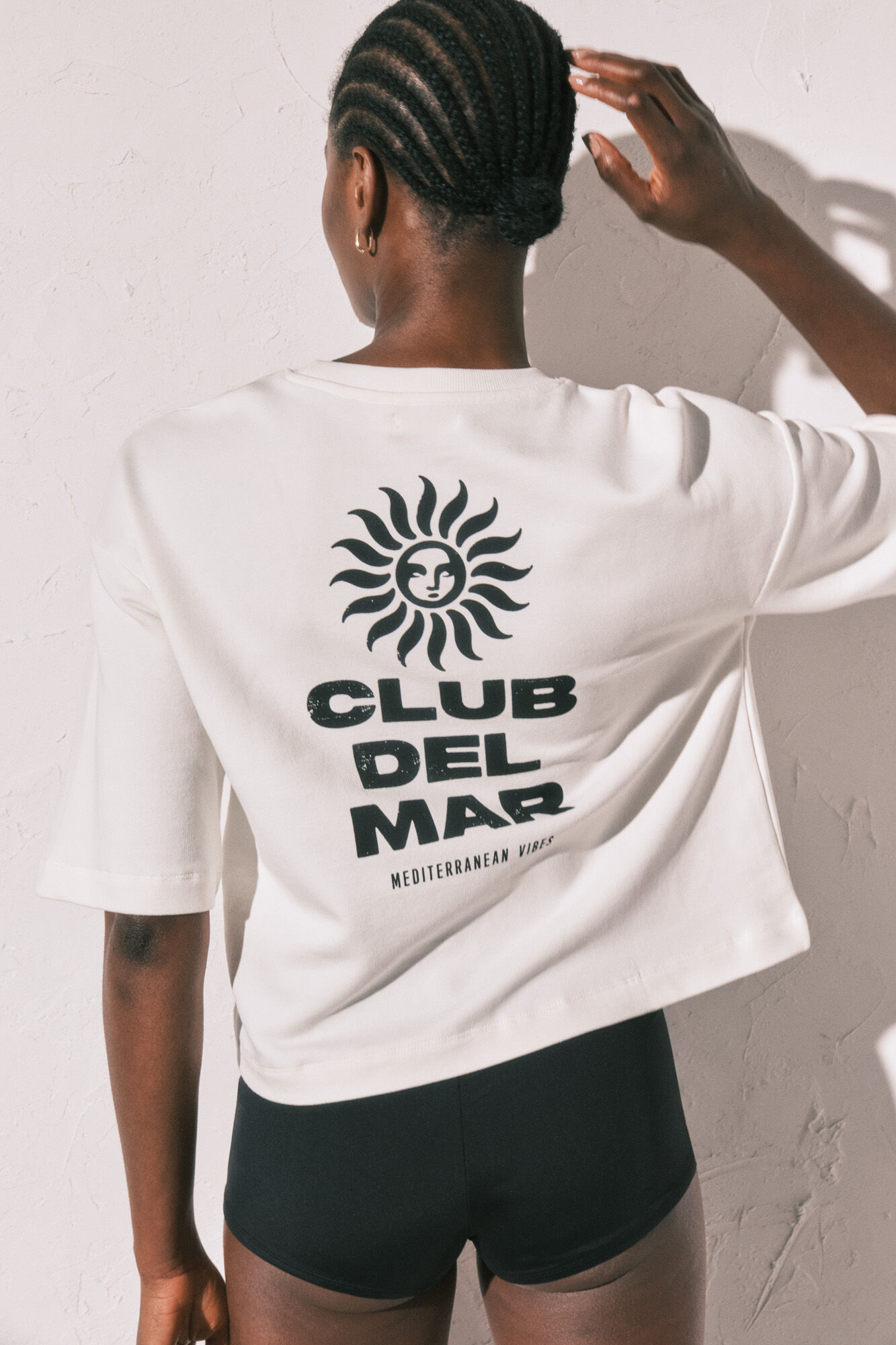 Women'secret Playera de felpa con estampado "Club del Mar" blanca