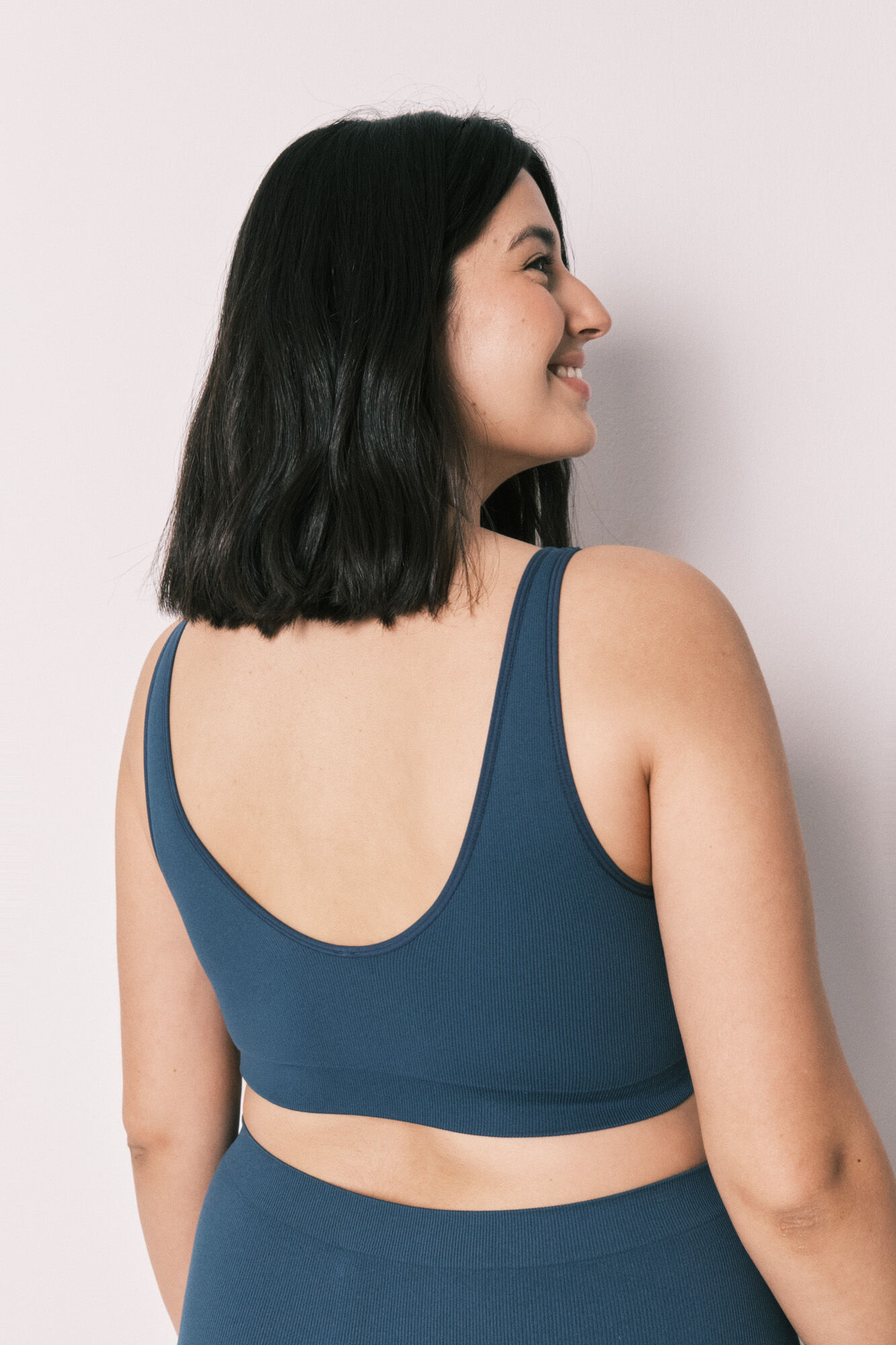 Women'secret Top liso sin costuras azul azul