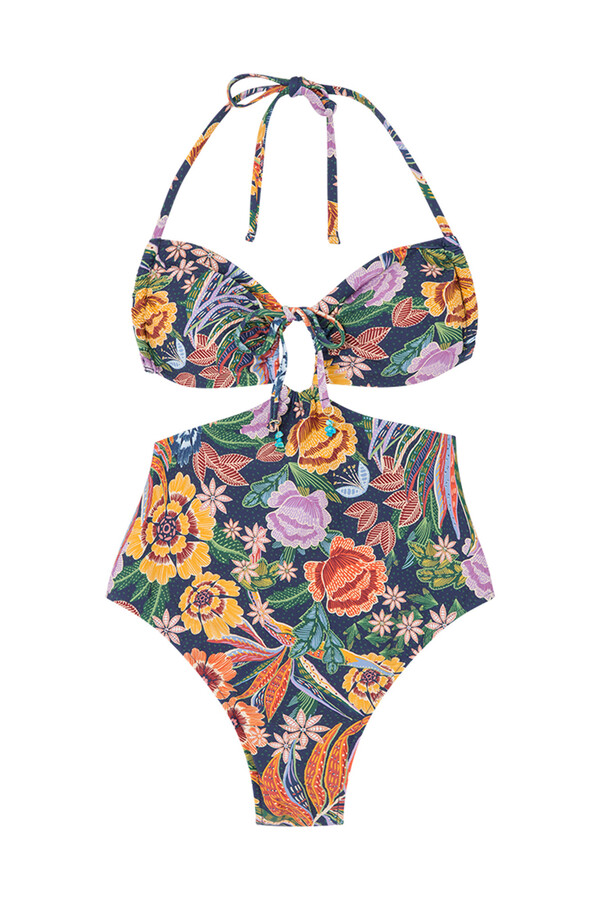 Womensecret Traje de baño trikini bandeau tropical estampado