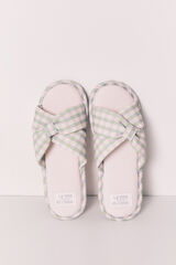 Women'secret Zapatillas de casa con nudo a cuadros estampado