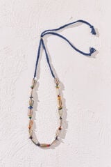 Women'secret Collar de cuerda con perlas blanco