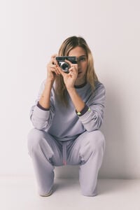 HI&BYE Pantal&oacute;n largo flare de felpa lila