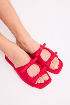 Womensecret Sandalias abiertas rojo lazos rojo