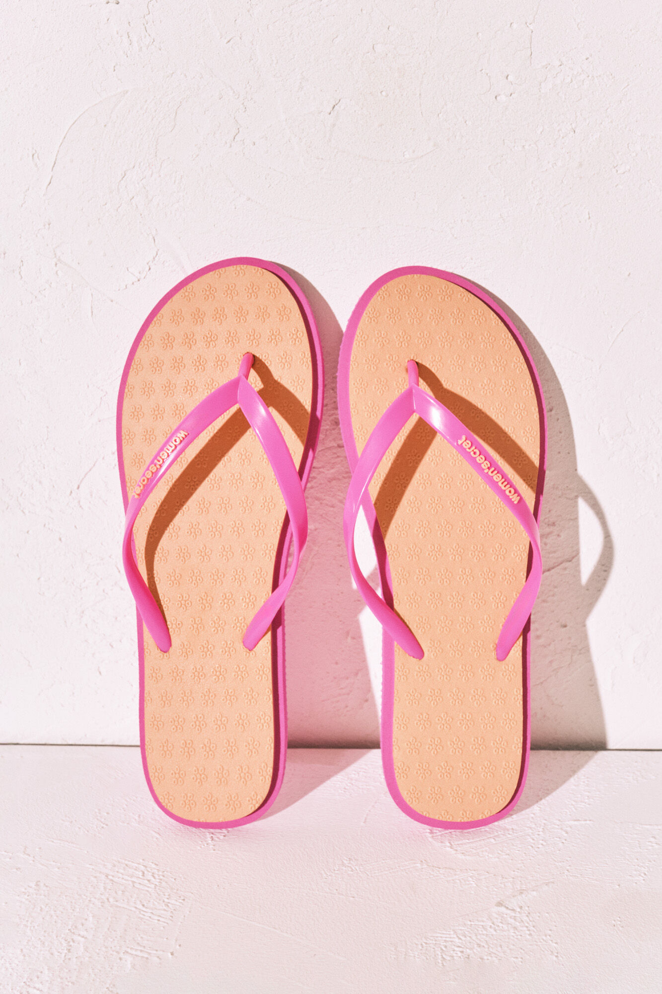 Women'secret Chanclas de dedo con textura floral naranja naranja