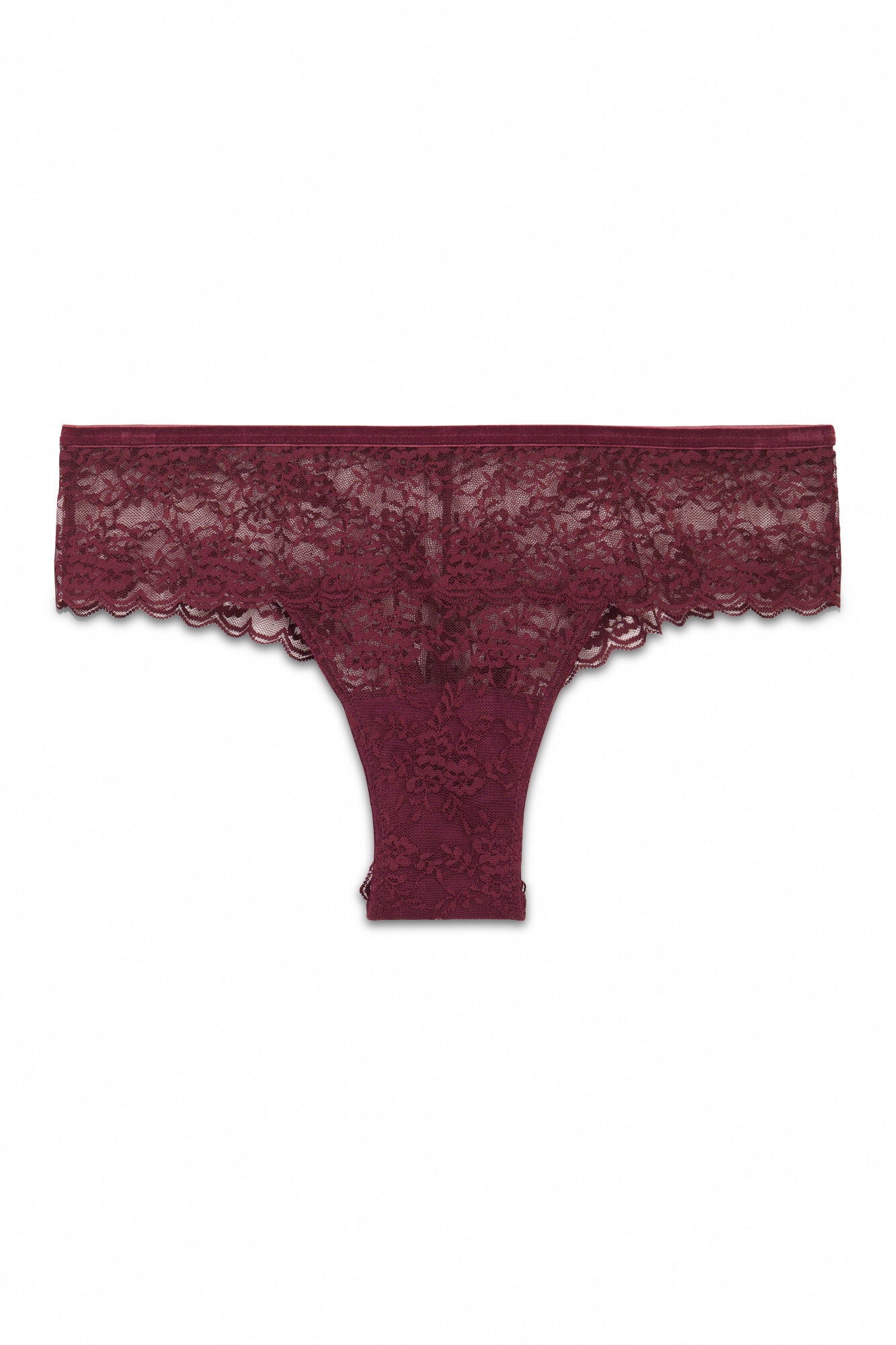 Women'secret Panty ancha de encaje burdeos p&uacute;rpura
