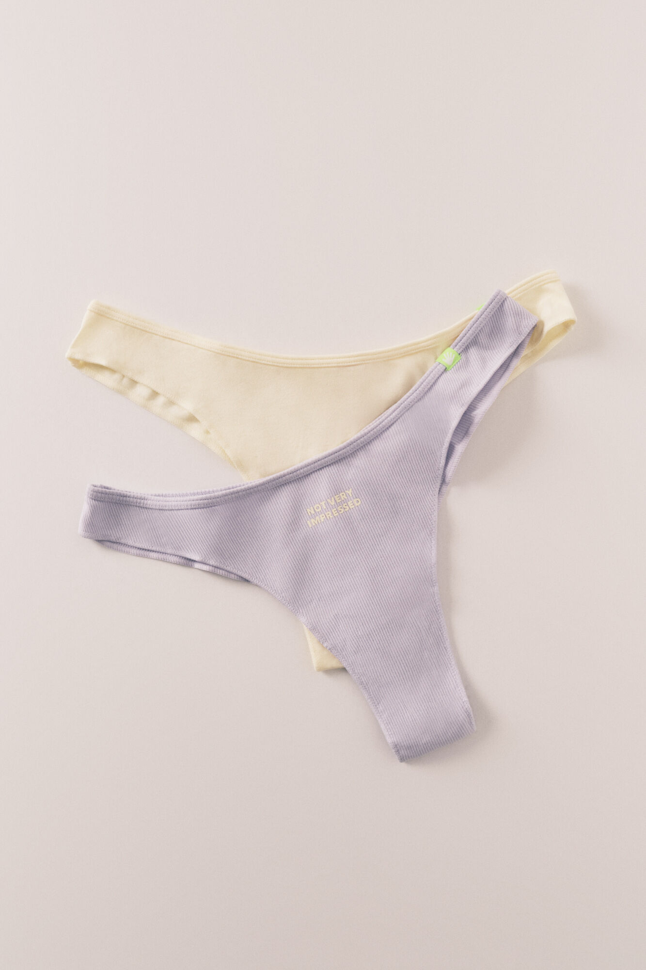HI&BYE Pack 3 panties brasile&ntilde;as de algod&oacute;n amarillo, lila, blanco