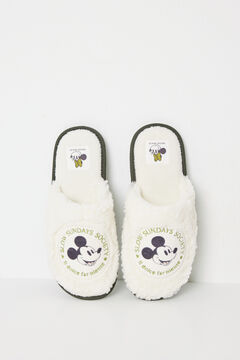 Womensecret Pantuflas para casa de piel de Mickey Mouse gris