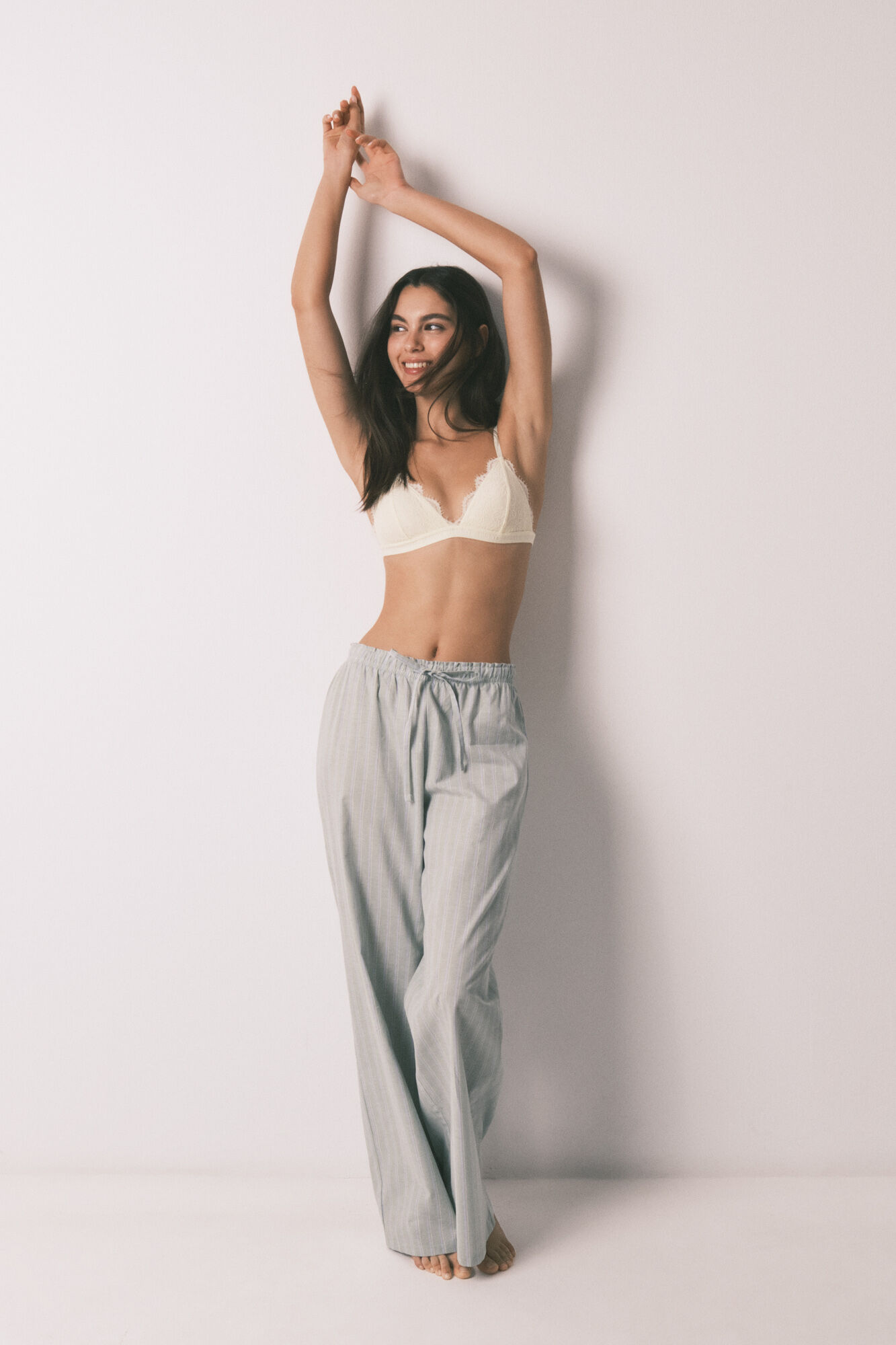 HI&BYE Brasier triangular de encaje amarillo amarillo