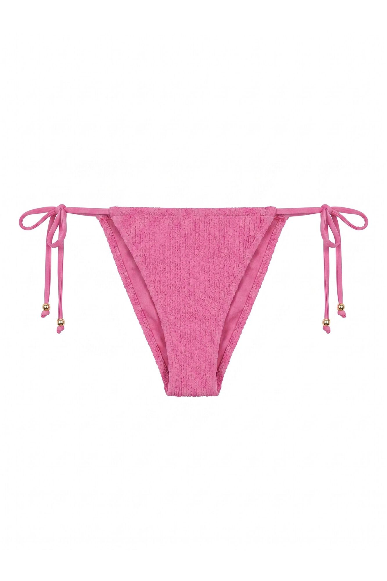 Women'secret Panty de bikini brasile&ntilde;o de tiras con textura de rombos rosa rosa