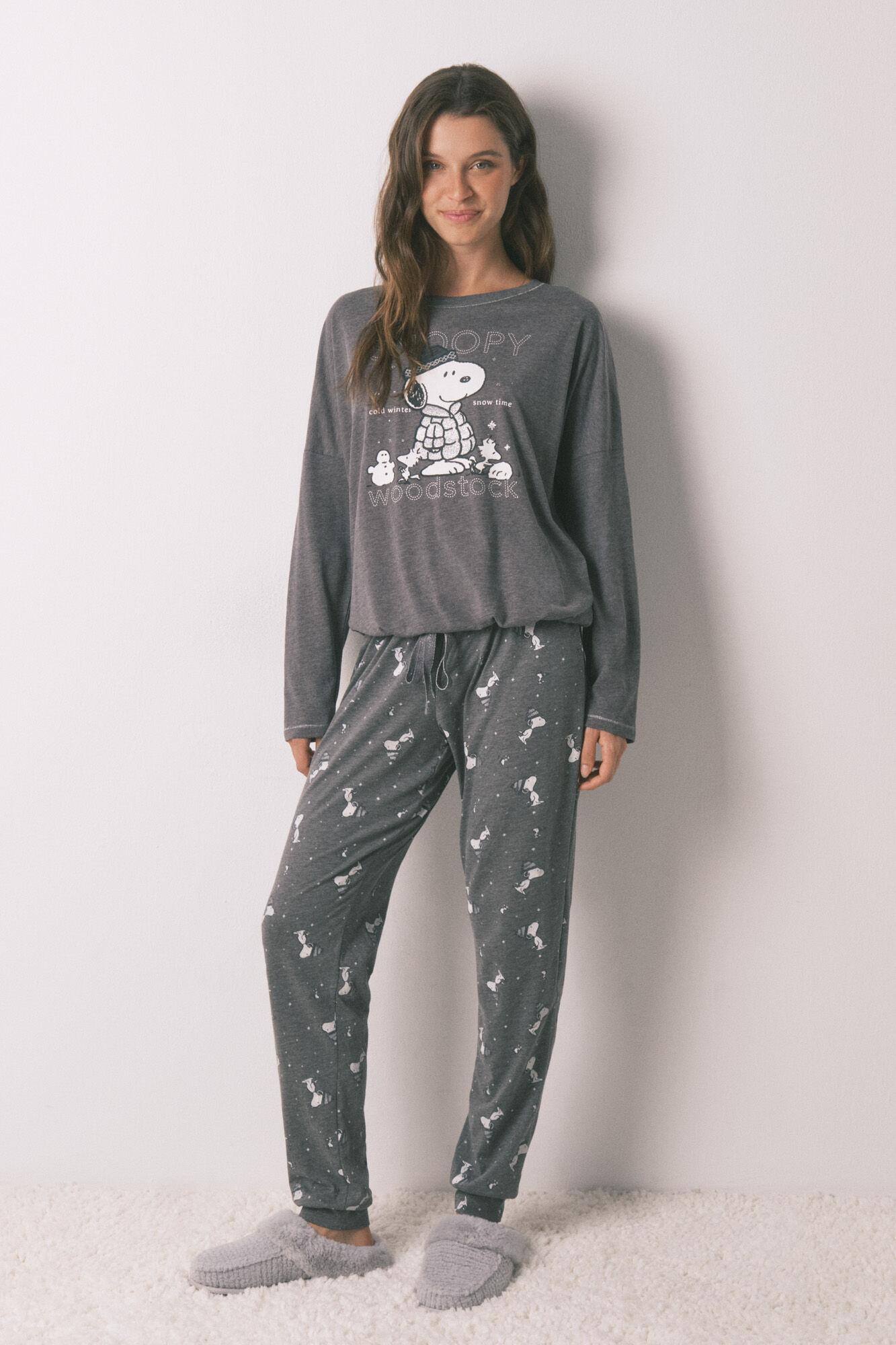 Women'secret Pijama larga de Snoopy 100% algod&oacute;n