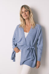 Women'secret Cárdigan midi tejido tricot azul azul