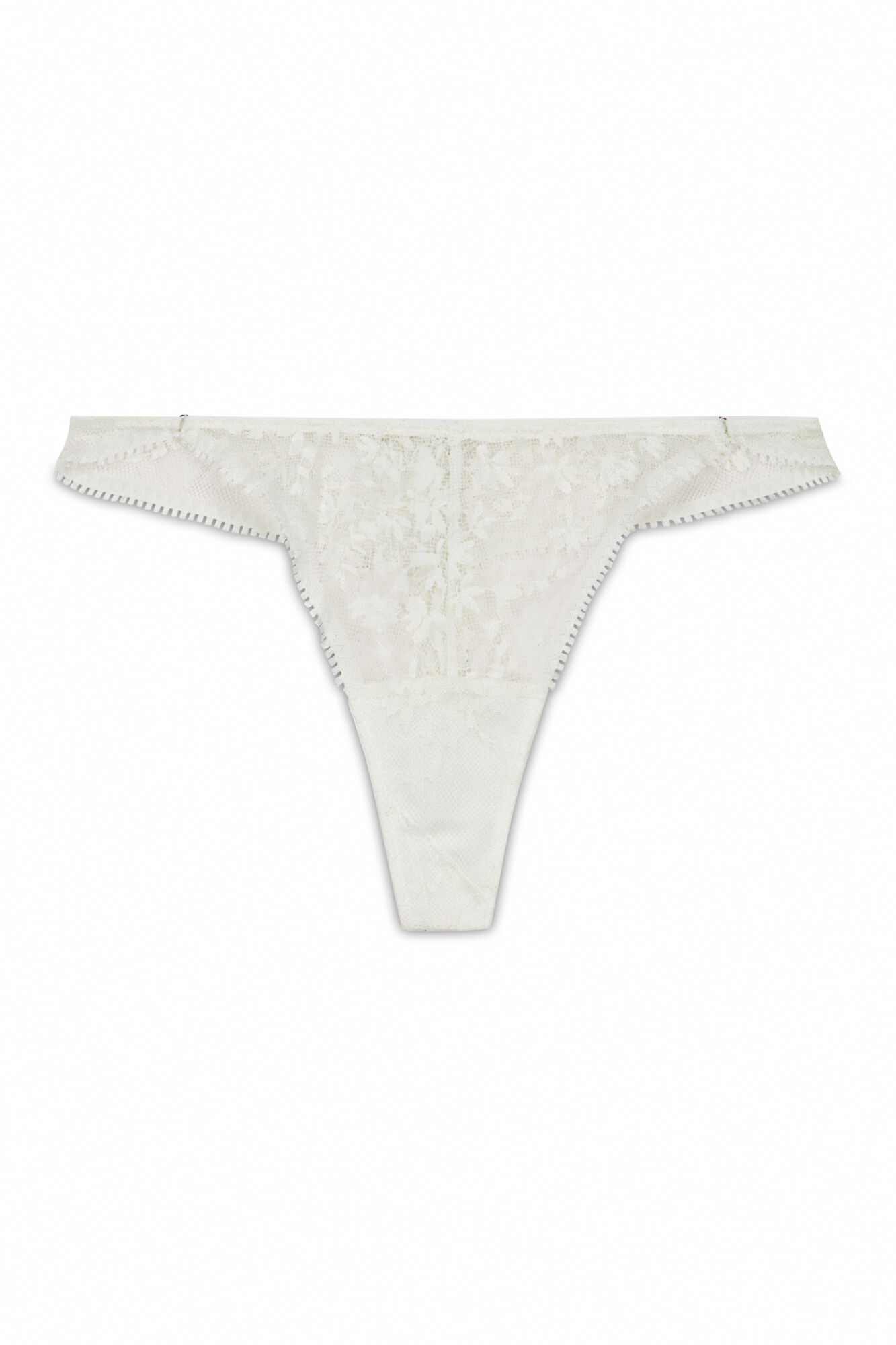 Women'secret Tanga de encaje de lurex blanco blanco