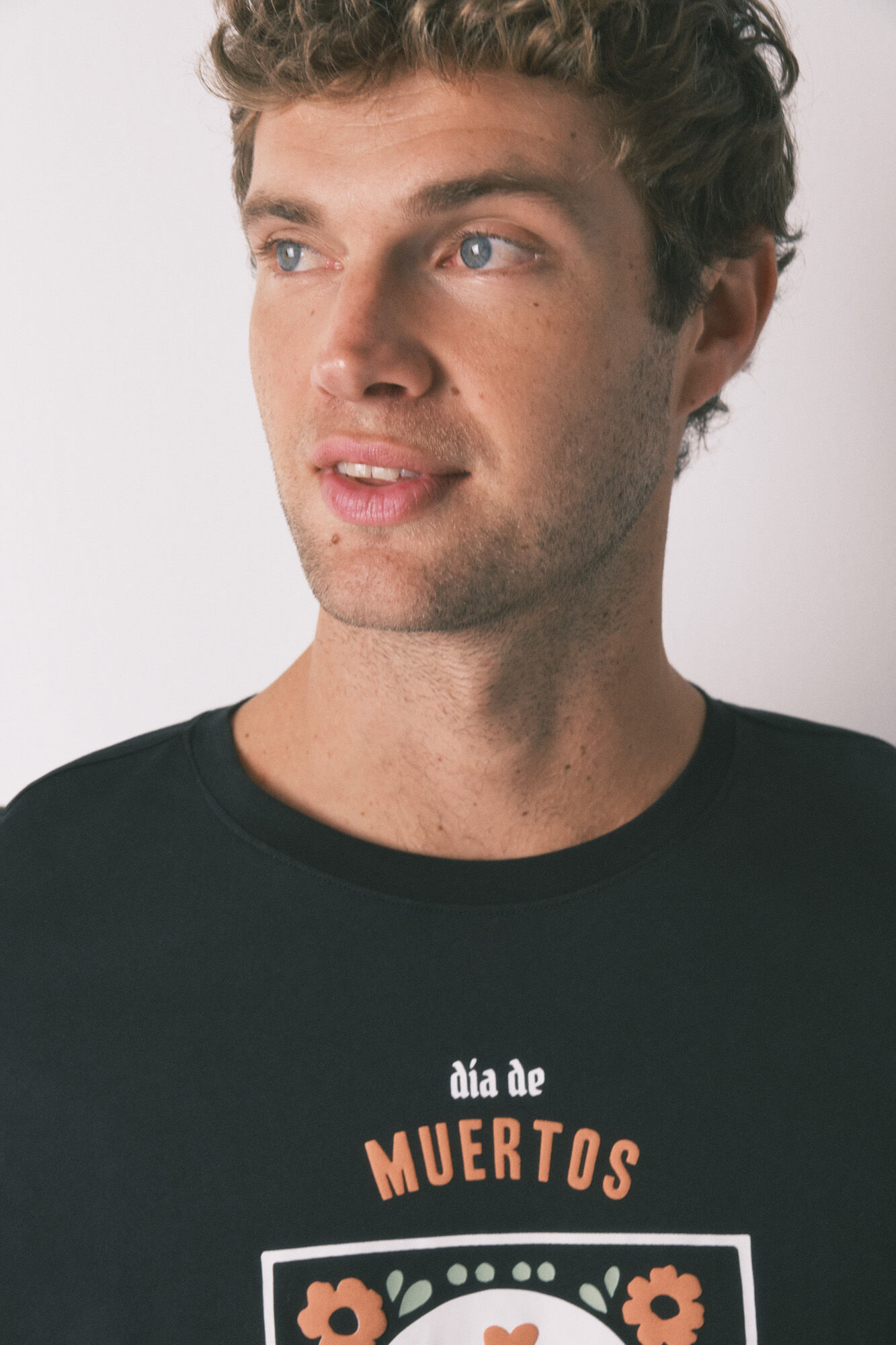 Women'secret Pijama larga "D&iacute;a de Muertos" 100% algod&oacute;n en color negro