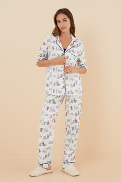 Womensecret Pijama camisera 100% algodón Paddington blanco