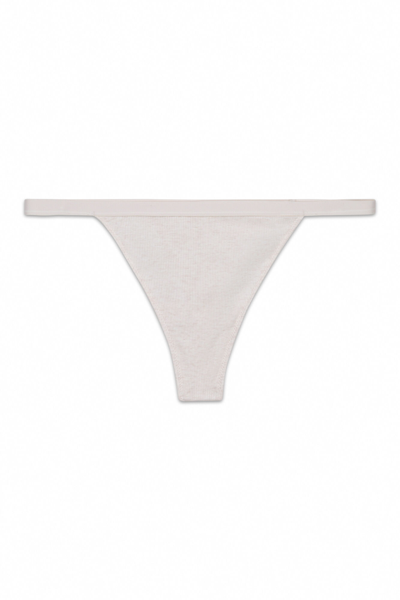 Women'secret Tanga de tira acanalada de algod&oacute;n beige caf&eacute;