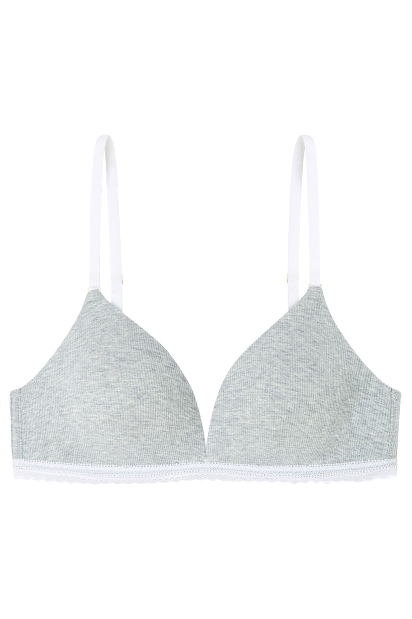 Women'secret Brasier triangular CHARMING relleno de algod&oacute;n gris gris