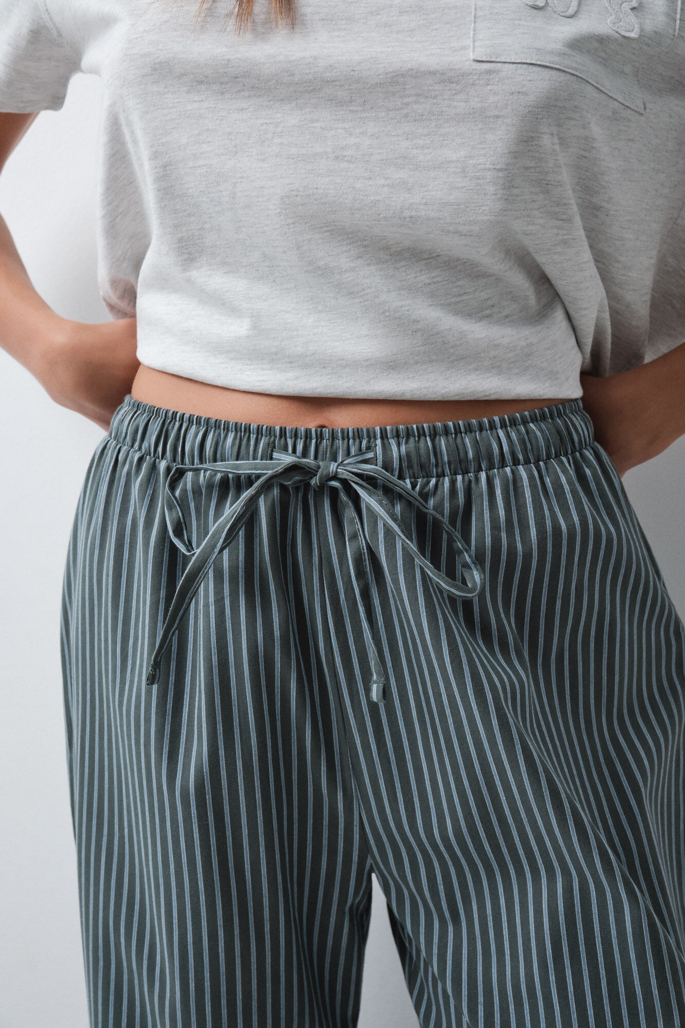 Women'secret Pantal&oacute;n largo de rayas verde