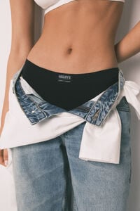 HI&BYE Panty cl&aacute;sica sin costuras negra