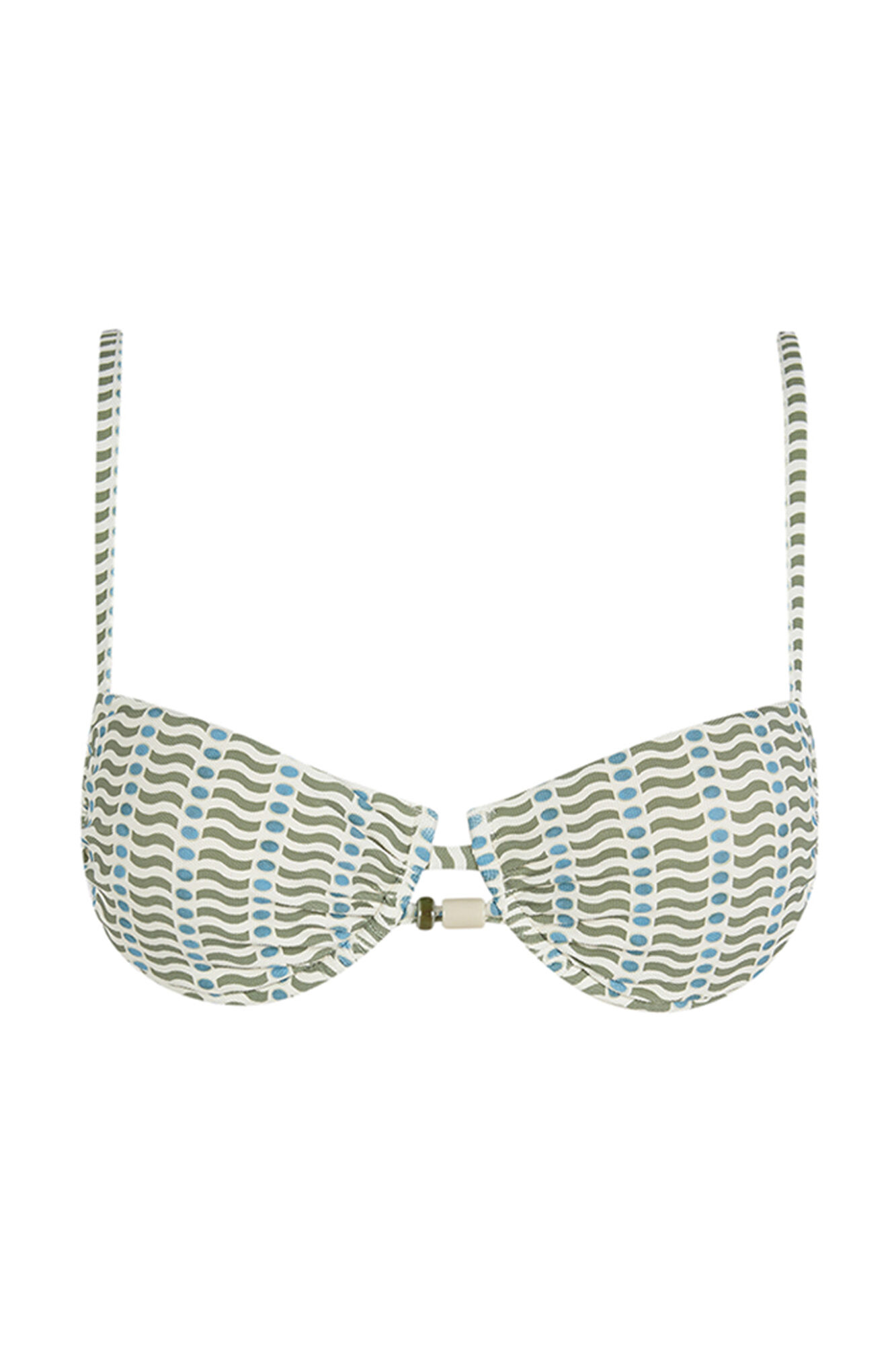 Women'secret Top de bikini balconette con estampado geom&eacute;trico estampado