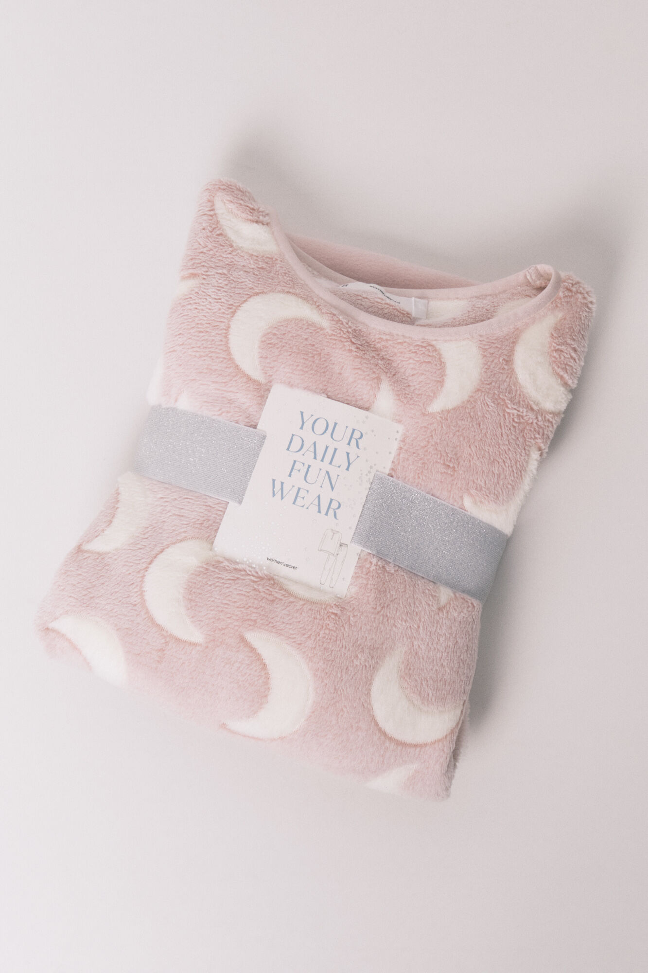 Women'secret Pijama larga polar mousse lunas