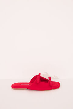 Womensecret Sandalias abiertas rojo lazos rojo