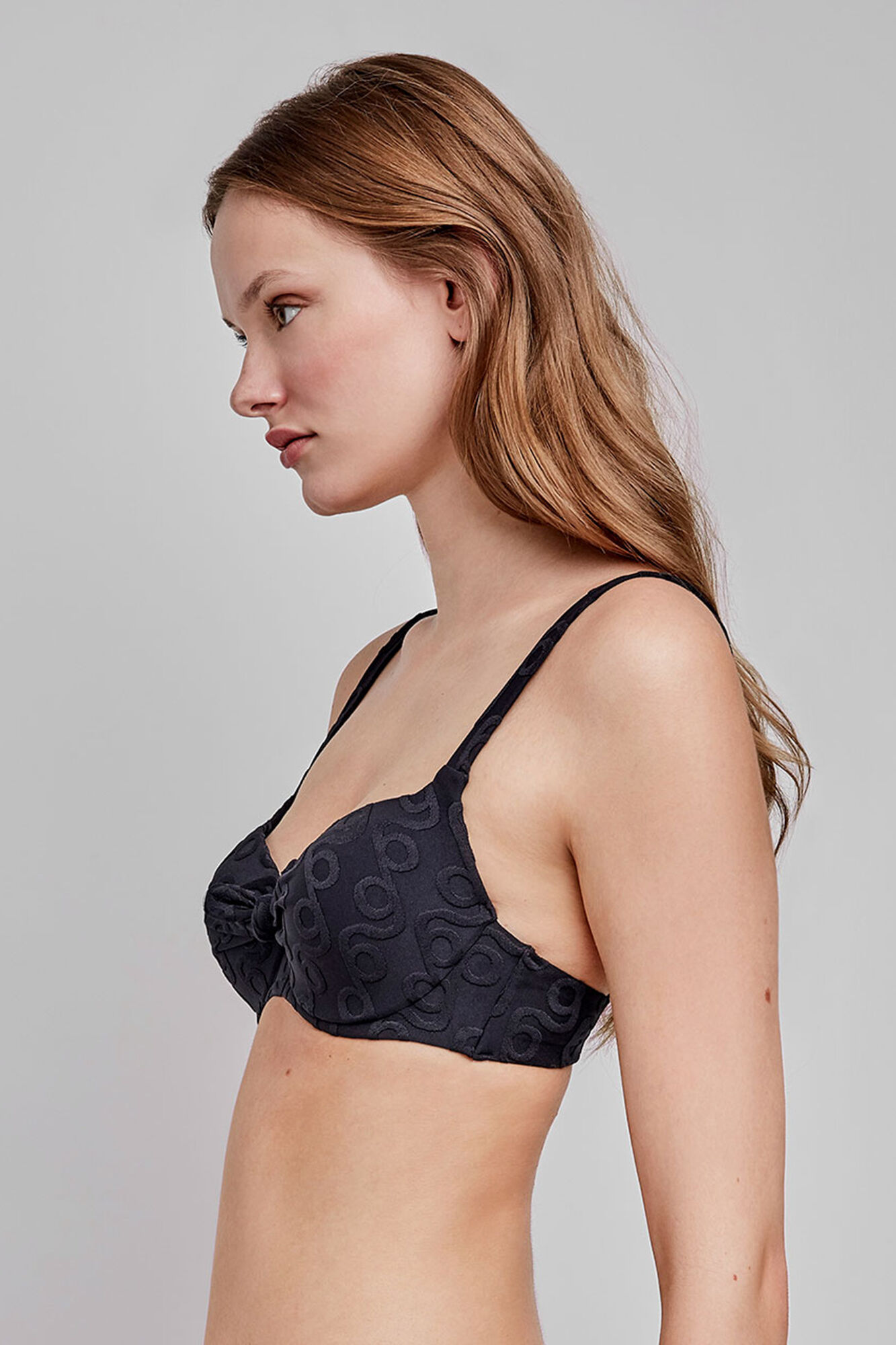Gisela Top de bikini con capacidad y estampado geom&eacute;trico negro negro