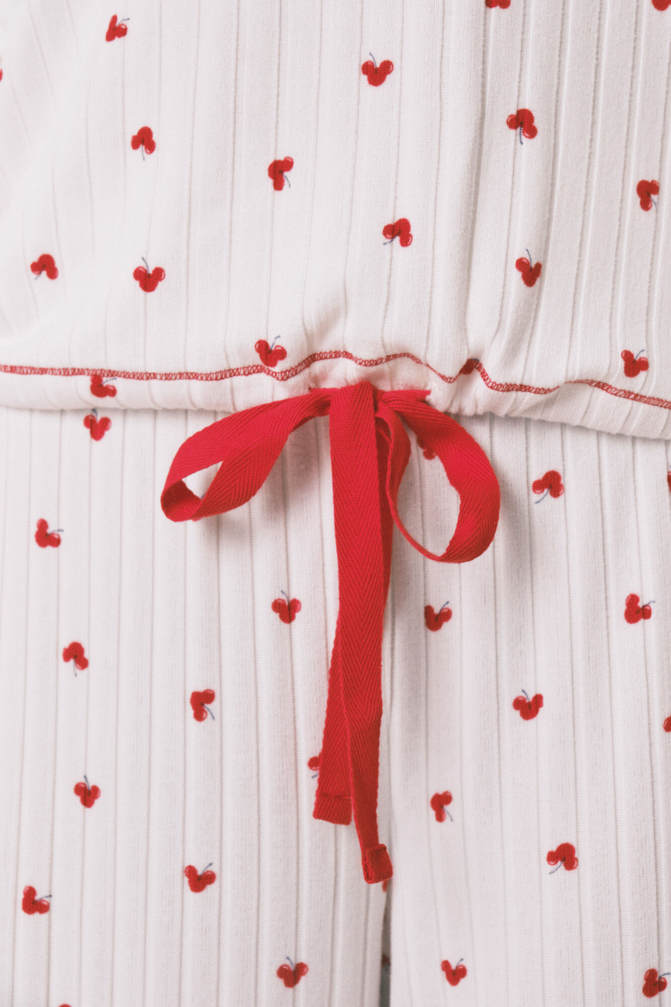 Women'secret Pijama larga estampado Mickey Cherry blanco