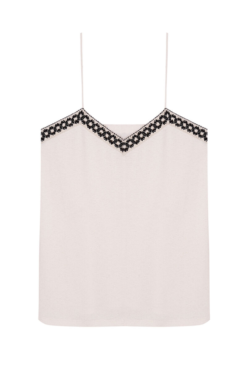 Women'secret Top tirantes crochet marfil marfil
