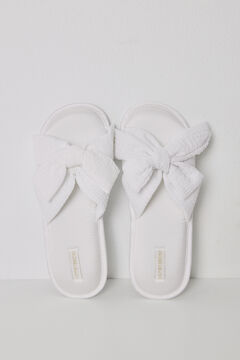 Womensecret Pantuflas casa satín lazo marfil