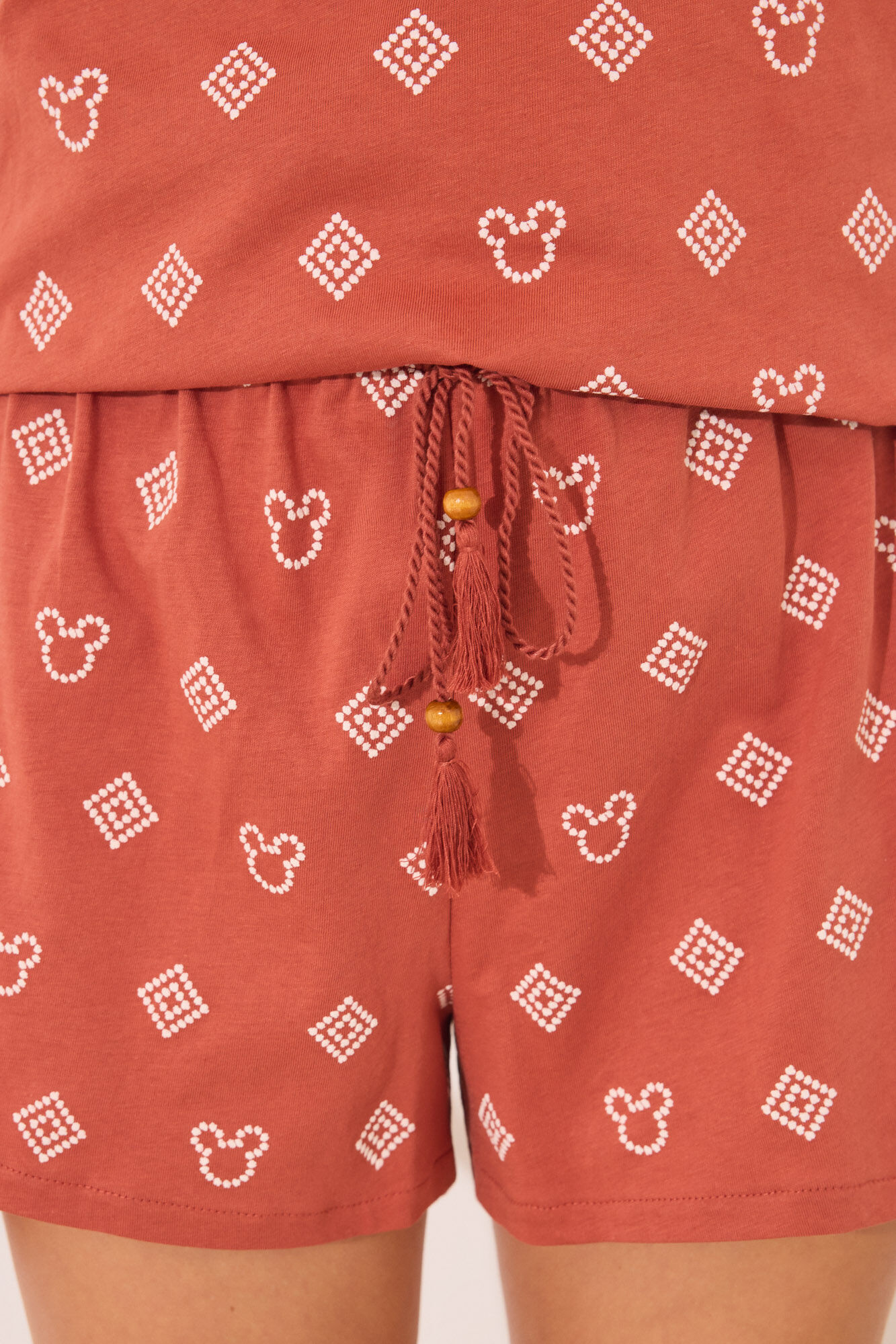 Women'secret Pijama corta Mickey Mouse 100% algod&oacute;n naranja