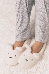 Women'secret Pantuflas para casa de zapatillas Miffy de borrego  marfil