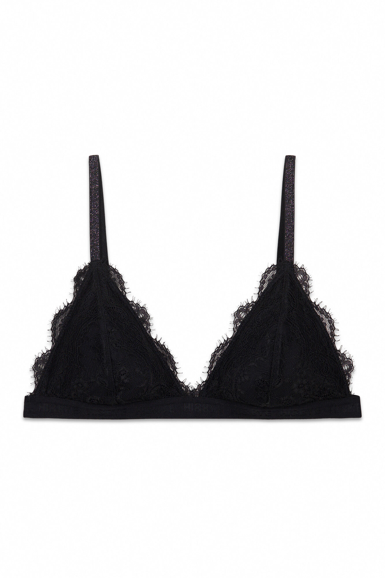 HI&BYE Brasier triangular de encaje negro negro