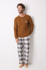 Women'secret Pijama larga hombre 100% algod&oacute;n "Moritz" amarillo