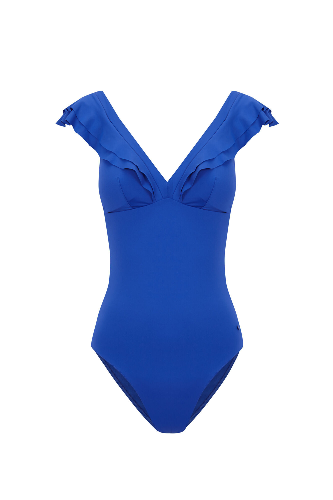 Women'secret Traje de ba&ntilde;o moldeador con escote en V azul azul