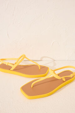 Womensecret Chanclas entrelazadas con puntera cuadrada amarillo