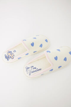 Womensecret Pantuflas casa corazones marfil