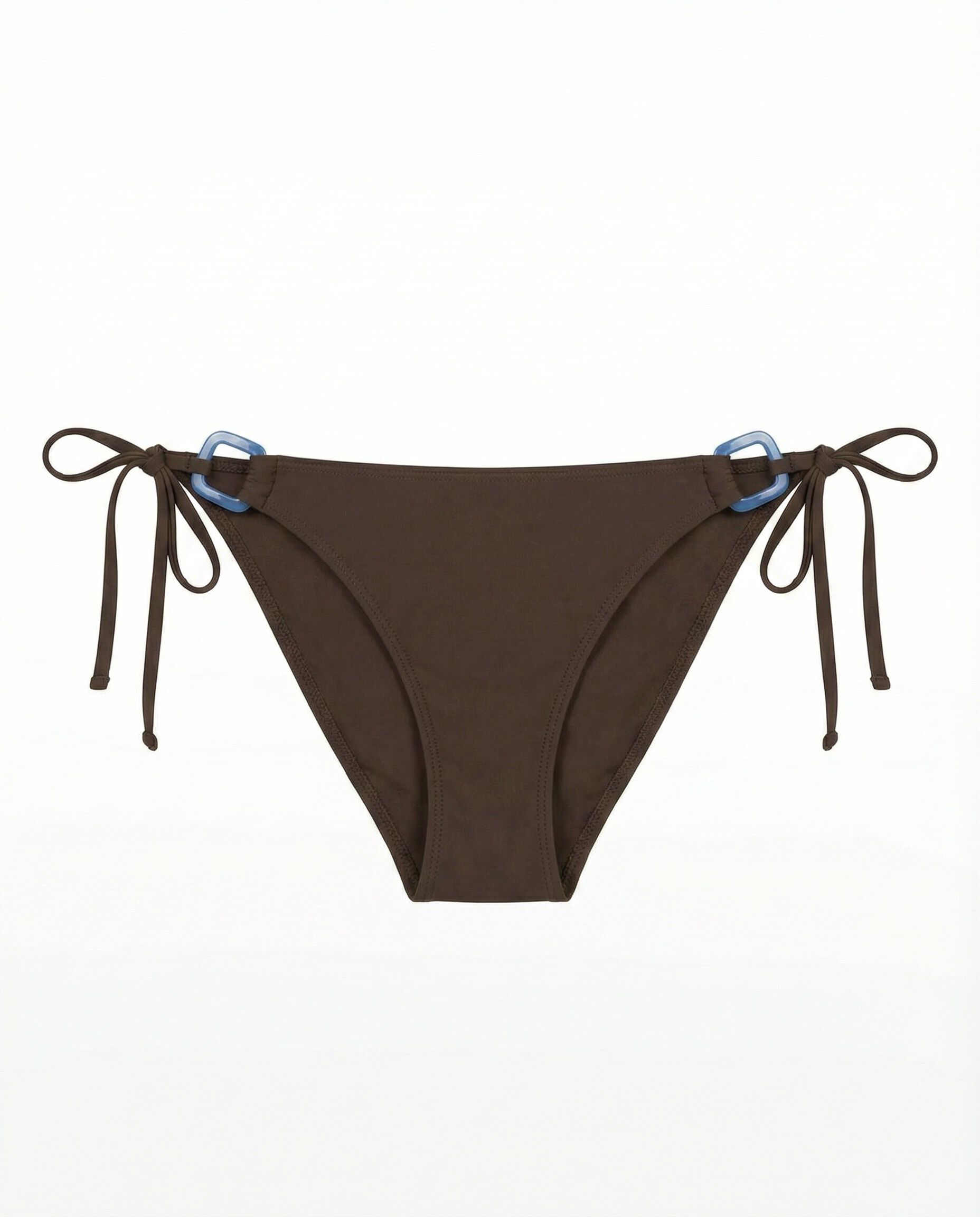 Women'secret Panty de bikini cl&aacute;sica con lazo marr&oacute;n caf&eacute;