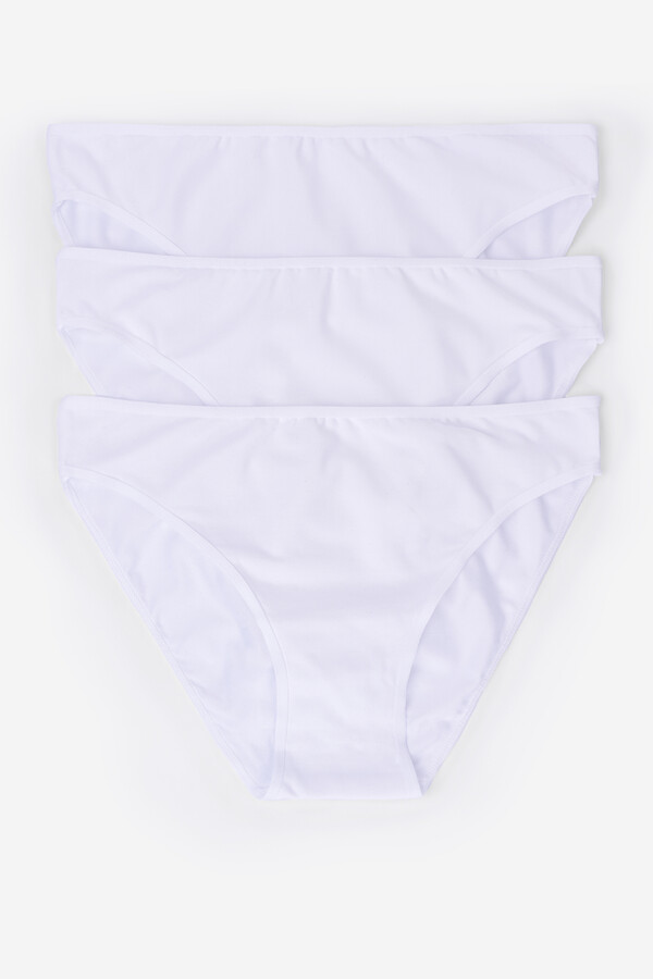 Womensecret Pack 3 panties de microfibra blanco