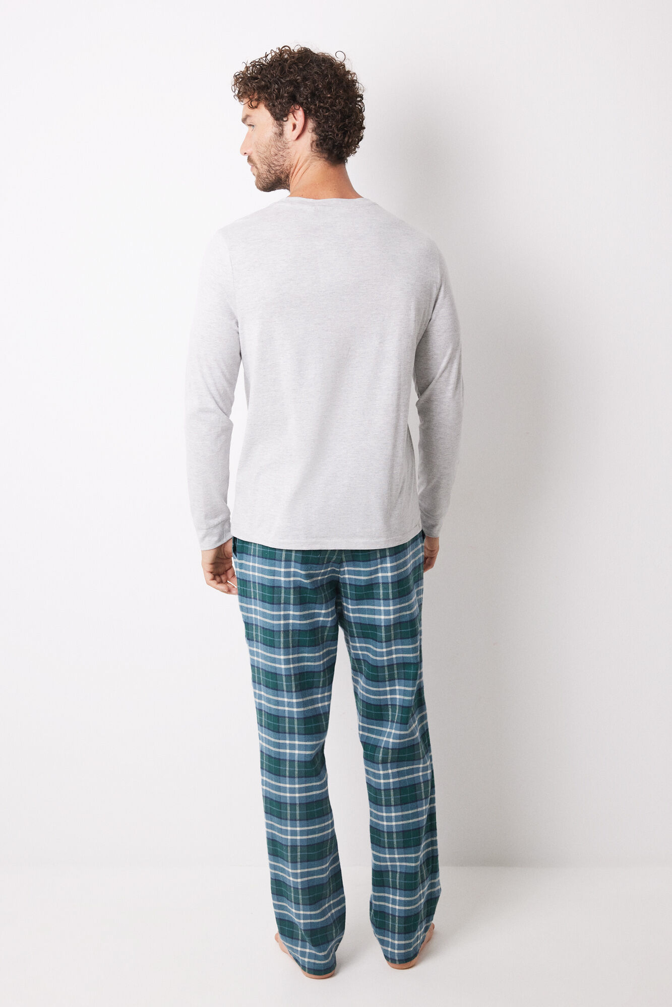 Women'secret Pijama larga hombre 100% algod&oacute;n "Marvin" gris